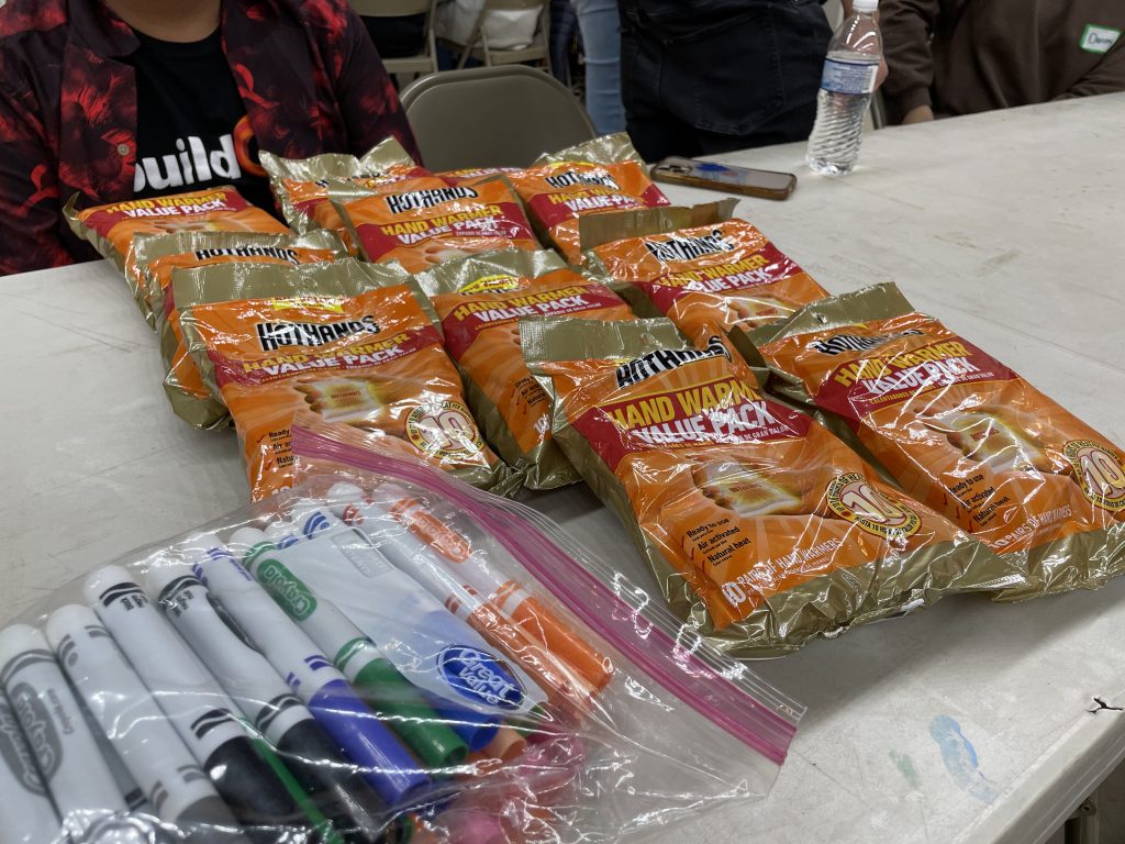 In Bridgeport, buildOn students helped put together hand warming kits for the unhoused community in their city.