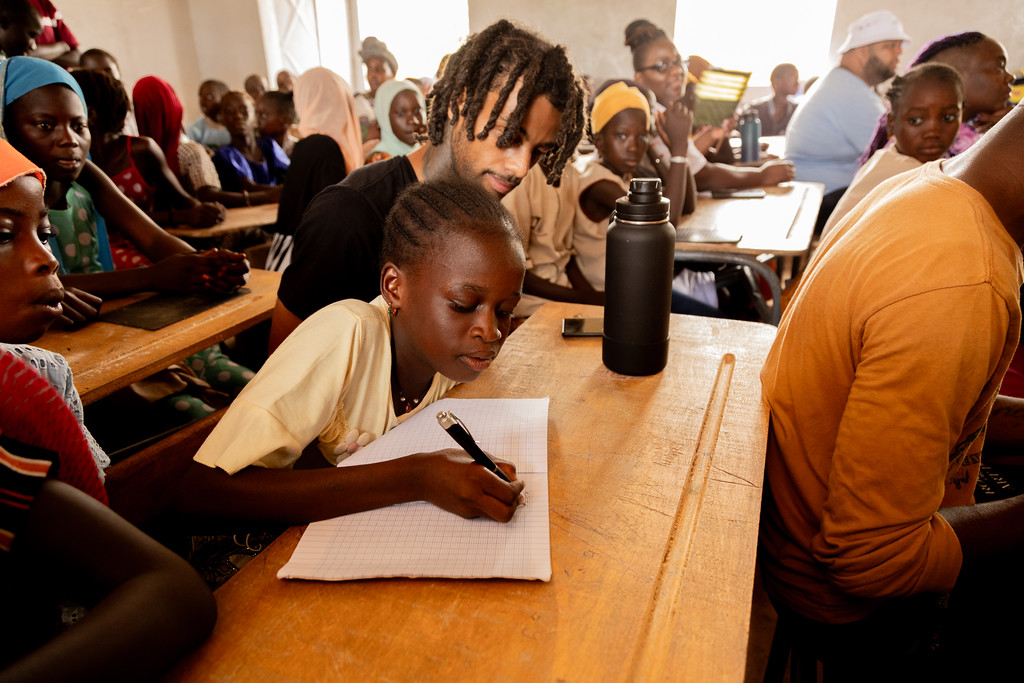 The Trek participants visited a completed school to see the impact their new school would have.