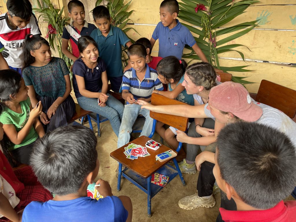 Uno was a big hit with the kids of Santa Julia Sonté.