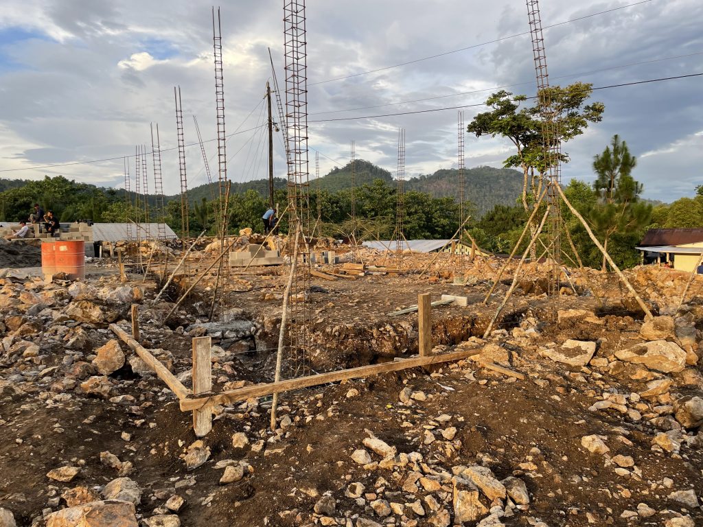 After a week of hard work, the school began to take shape.