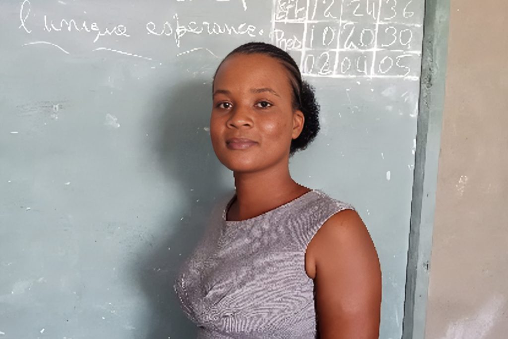 Lineda Donestant, a 33-year-old mother of two, works as a dedicated teacher at the primary school in Massan, Haiti.