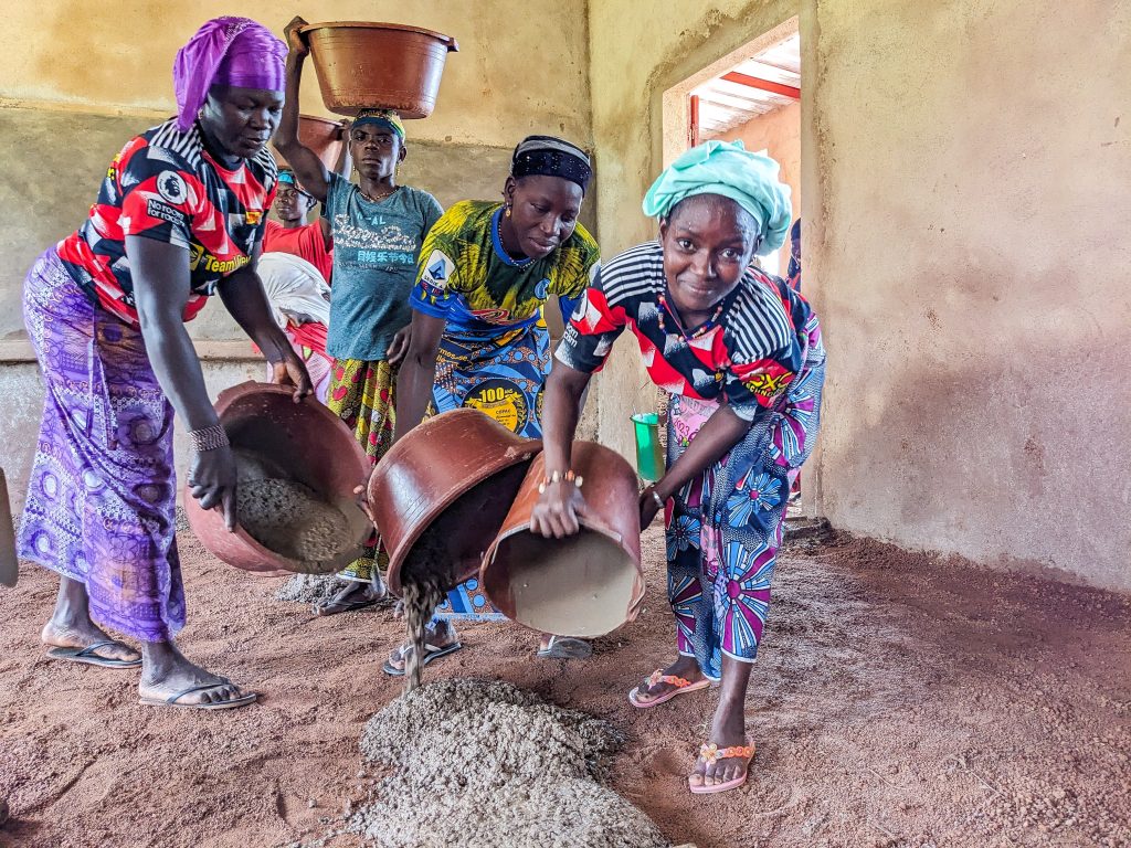 Everyone—men and women alike—put in almost 2,000 volunteer work days to build Fougani’s school!