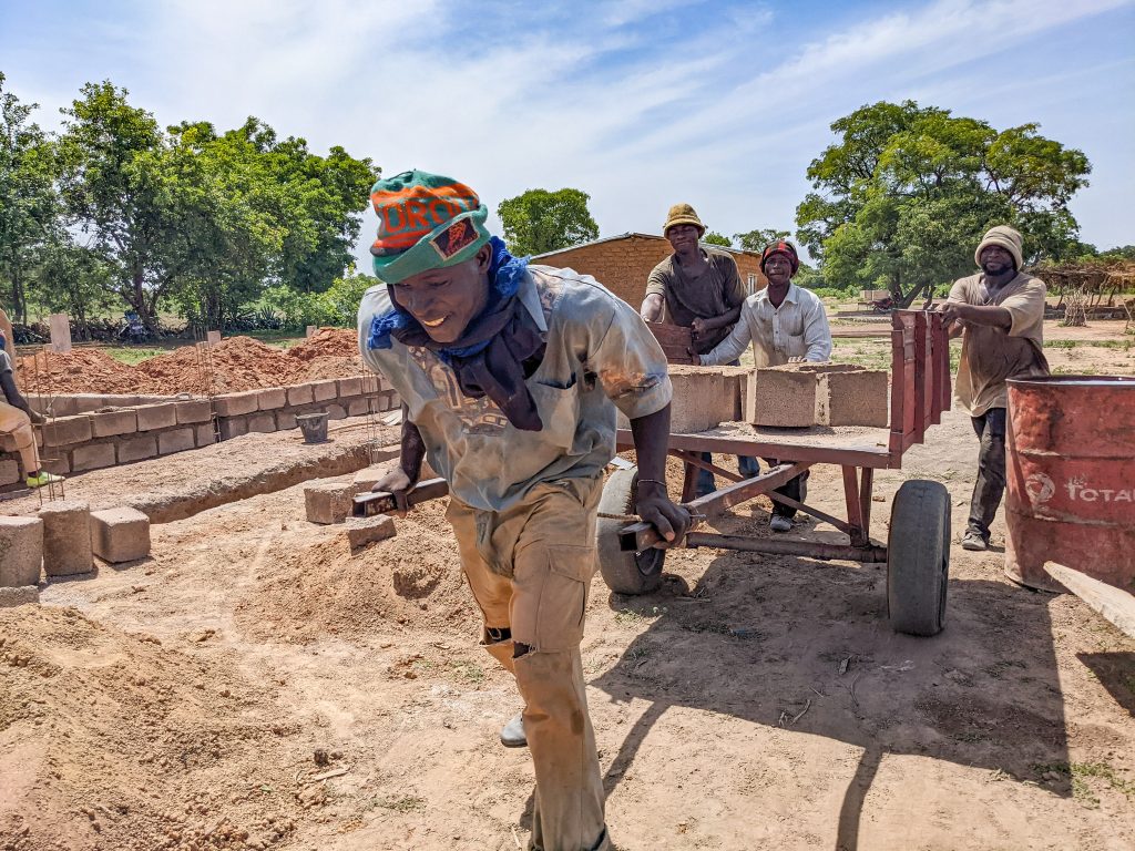 The entire community worked hard to build Fougani’s new school.