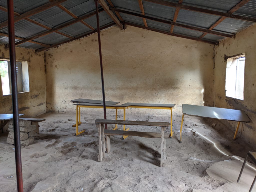 Fougani’s old school was riddled with potholes.