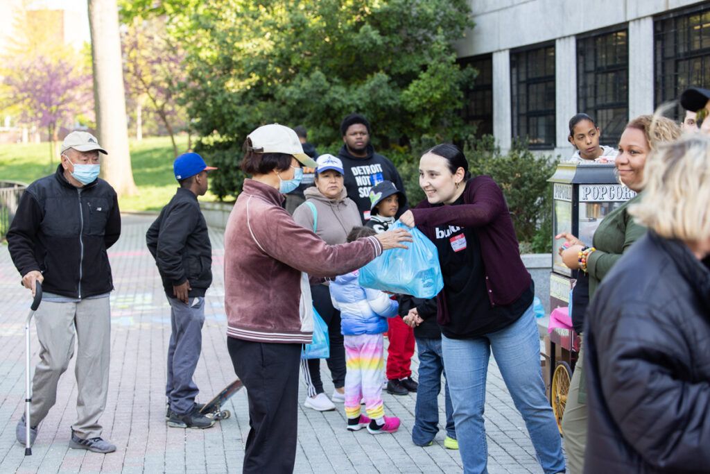buildOn students and alumni like Leila Tazi (pictured right) serve their neighbors in the same community spaces they use.