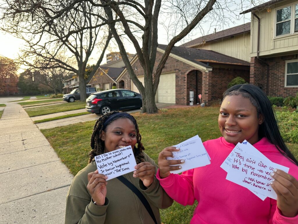 Ahead of the 2024 Election, buildOn students helped encourage their neighbors to vote in Michigan, a crucial swing state.