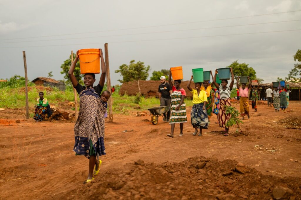 Many of the women in Chidima worked with babies on their backs.