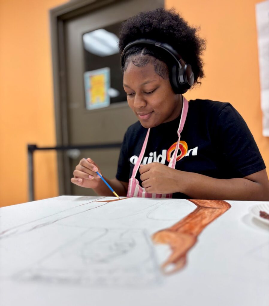 As part of their service at the Ruth Ellis Center and LGBT Detroit, buildOn students also helped paint murals.