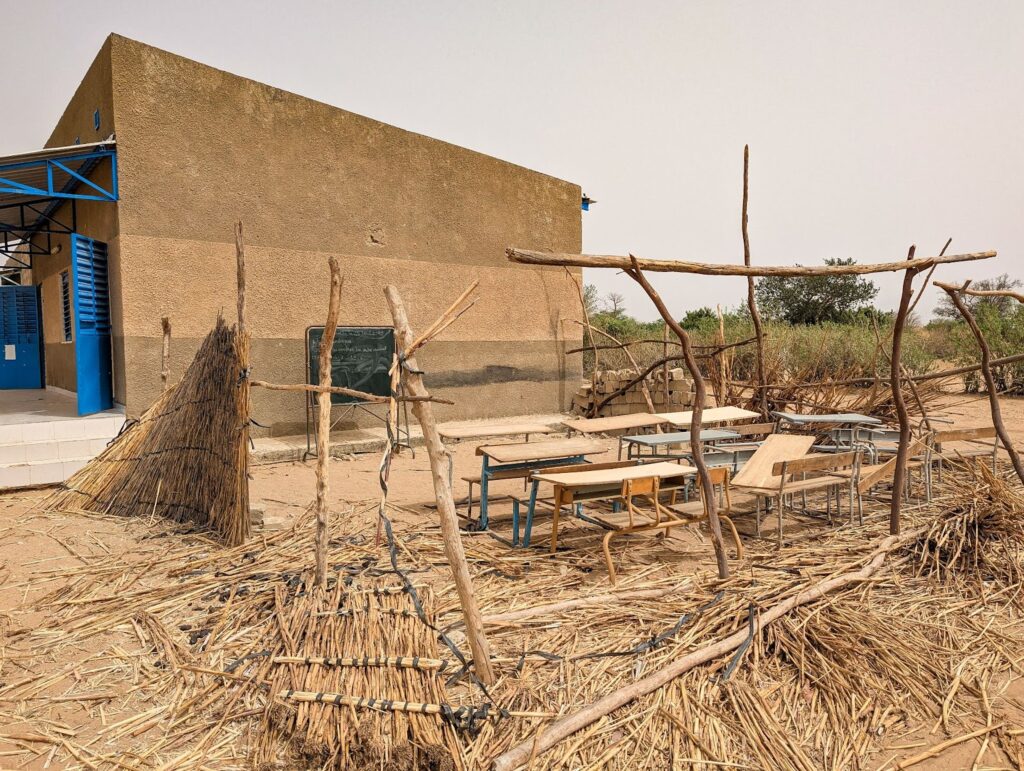 Aeron and Julian’s Trek group helped to replace this dilapidated temporary school structure in Senegal.