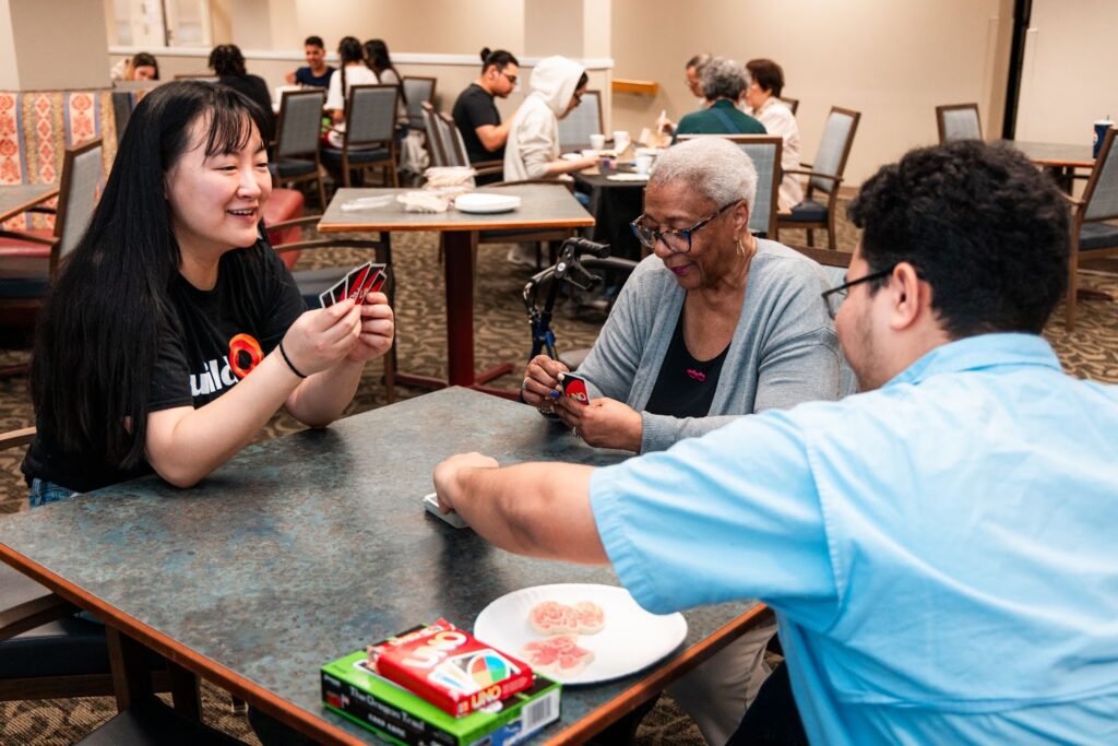buildOn students and staff frequently visit senior centers to offer companionship to older Chicagoans.