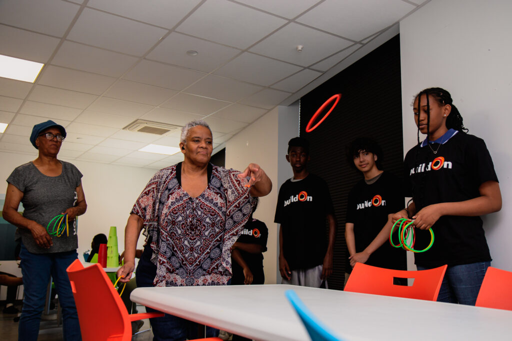 buildOn students in the Bronx helped host a Senior Olympics at Fordham Bedford Community Services.