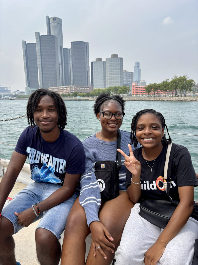 As part of their leadership retreat, buildOn students in Detroit went sailing on the Detroit River.