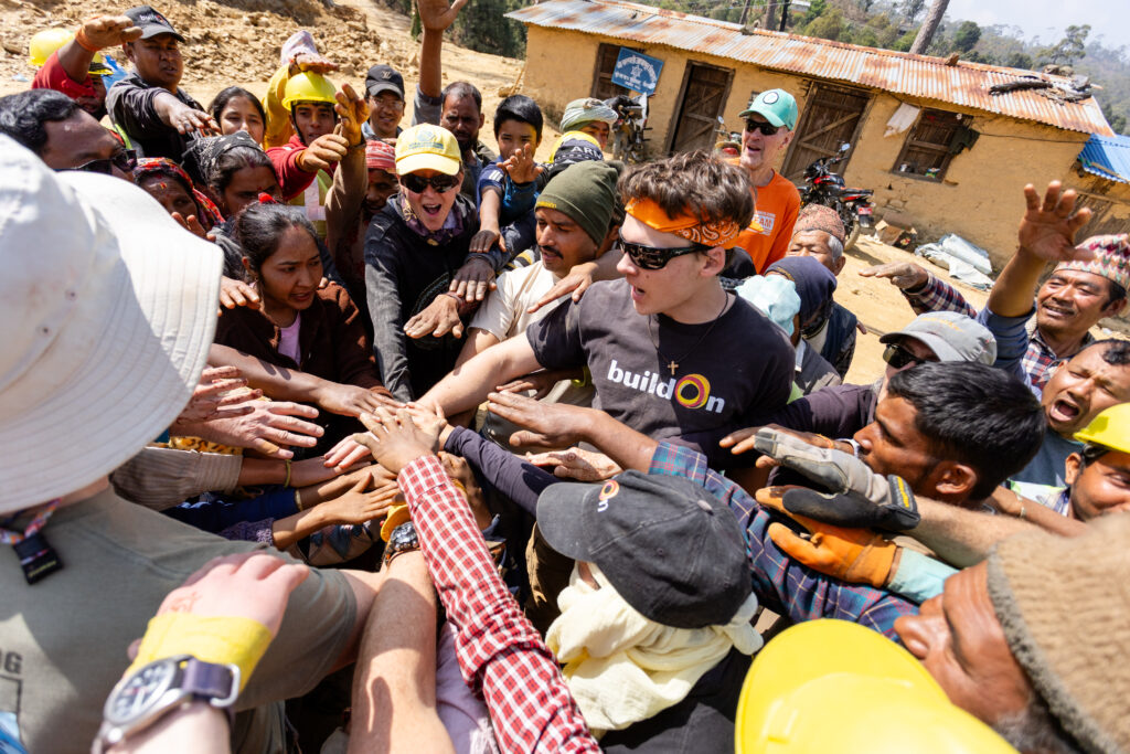 The For the Love of Bob Trek team worked side-by-side with the people of Ghodethar to build their new school.