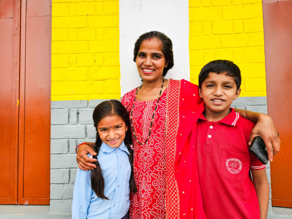 Pushpa and Priya, pictured here with their mother Susmita, dream of becoming engineers and doctors.