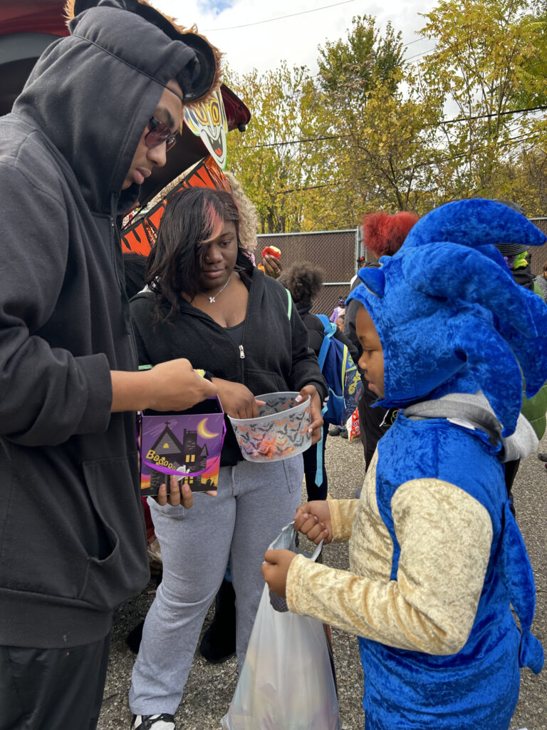 buildOn students from multiple schools across Detroit helped volunteer at Capuchin Soup Kitchen’s annual Trunk-or-Treat event.