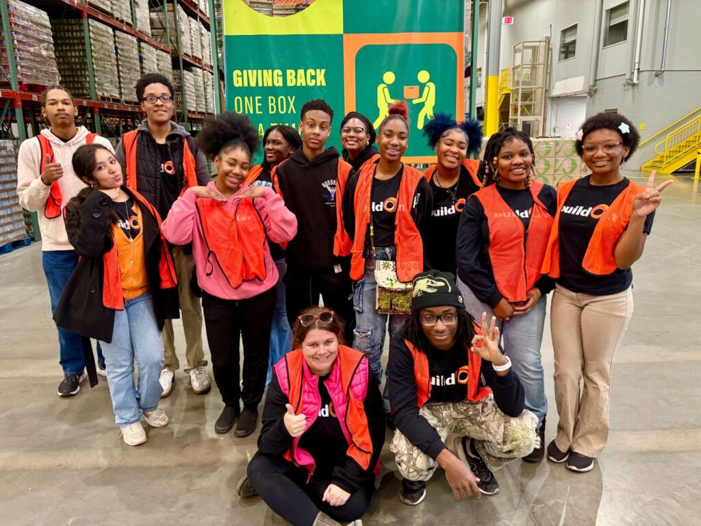 buildOn students in Detroit serving at Forgotten Harvest.
