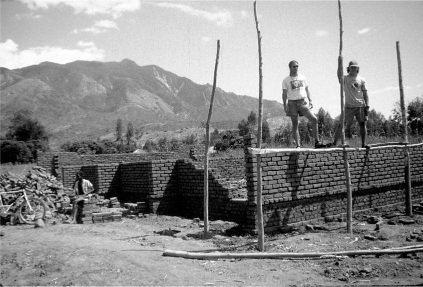 Jim on the worksite of buildOn’s first school in Misomali, Malawi.