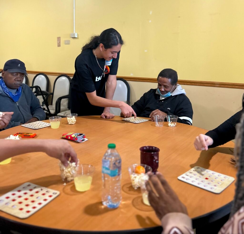 buildOn students helped host BINGO at RYZE West Nursing Home in Chicago.
