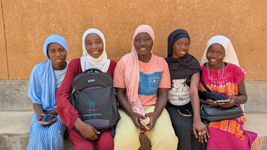 Ndiougue with her high school friends.