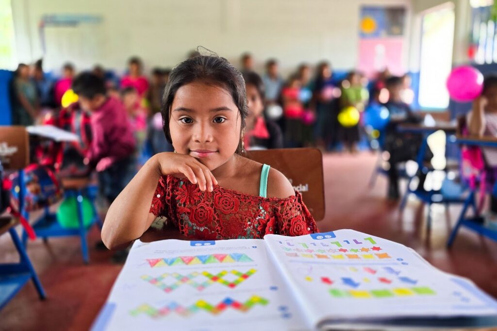 A Guatemalan girl inside of her brand new buildOn school.