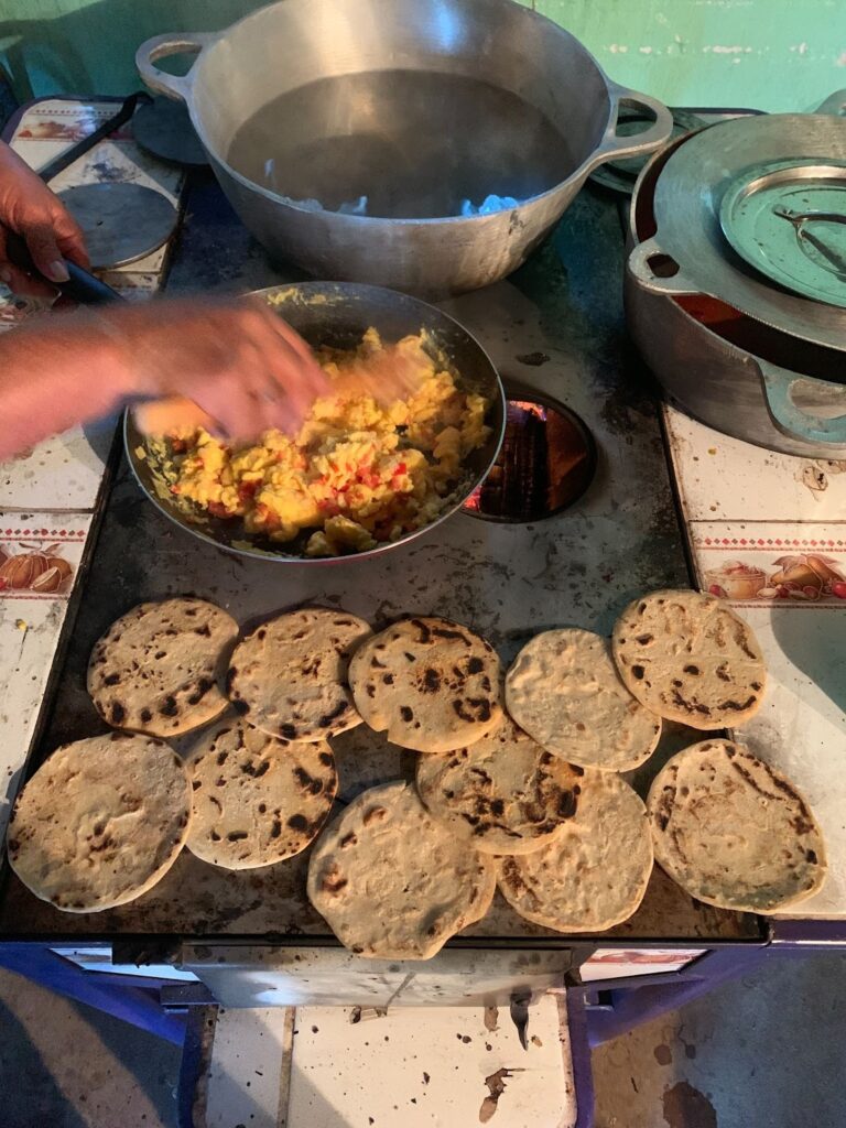 On Trek, Huevos con tortillas are a great way to start the day.