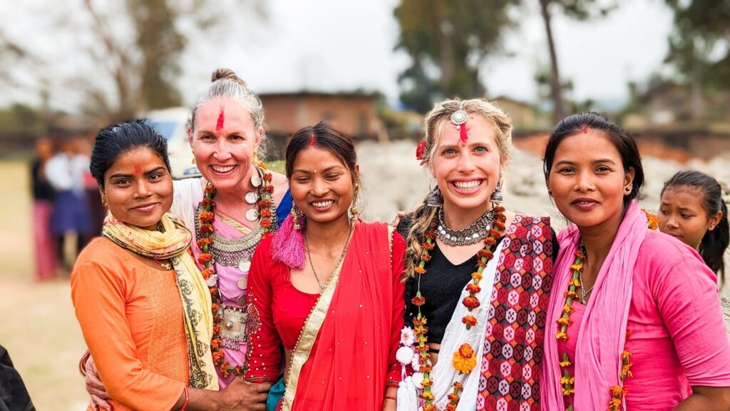 Summer with her host family in Nepal.