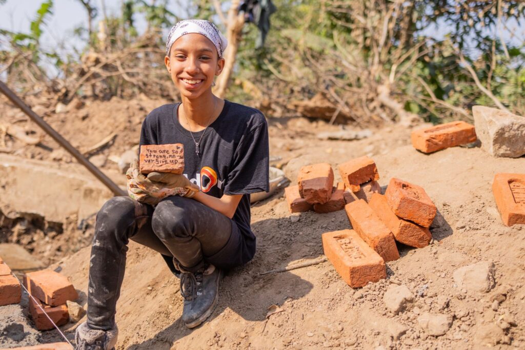 Ashley on the worksite in Museti, Nepal.