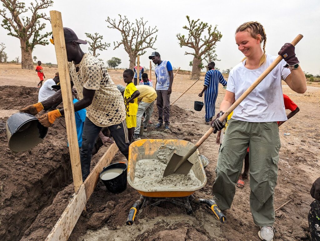 A University of Tennessee sorority sister at the worksite in Senegal.