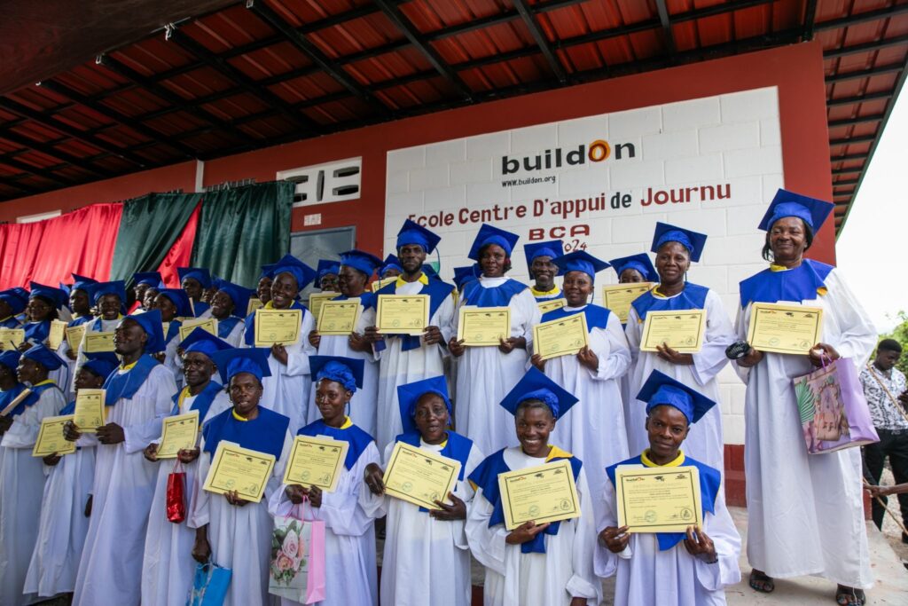 Adult Literacy Program participants graduate in Jornu, Haiti. Their program was funded by NACEPF.