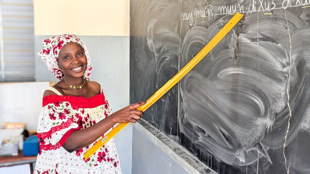An Adult Literacy participant in a NACEPF-funded school and Adult Literacy Program in Senegal.