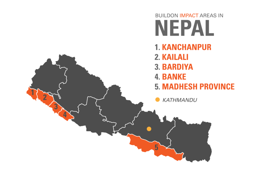 buildOn serves Kanchanpur, Kailali, Bardiya, Banke and Madhesh Provinces in Nepal.