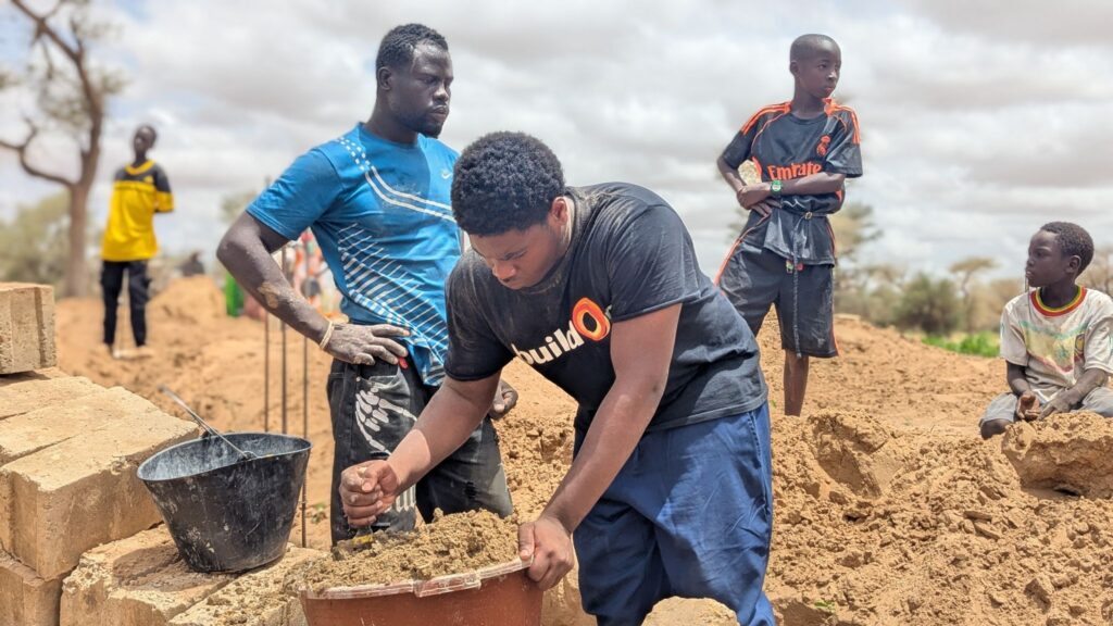 DeShawn Mitchell on the worksite in Mbafaye, Senegal.