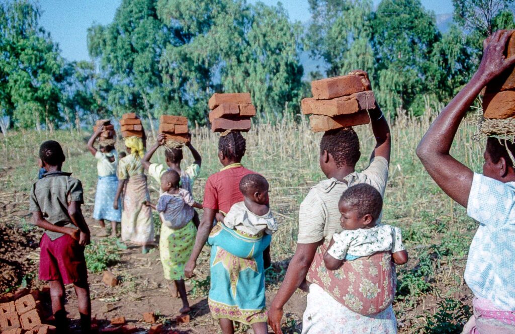 Women on the worksite at buildOn’s first school in Misomale, Malawi.