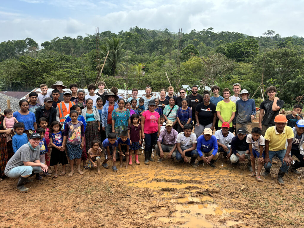 Students from Pine View High School on the worksite in Caserío Chinatal Chinapemech, Guatemala.