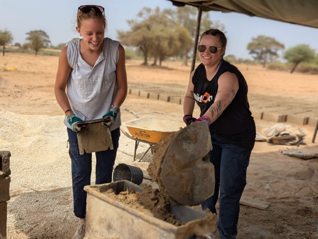 Trek participants from the University of Tennessee on the work site in Kandiou, Senegal.