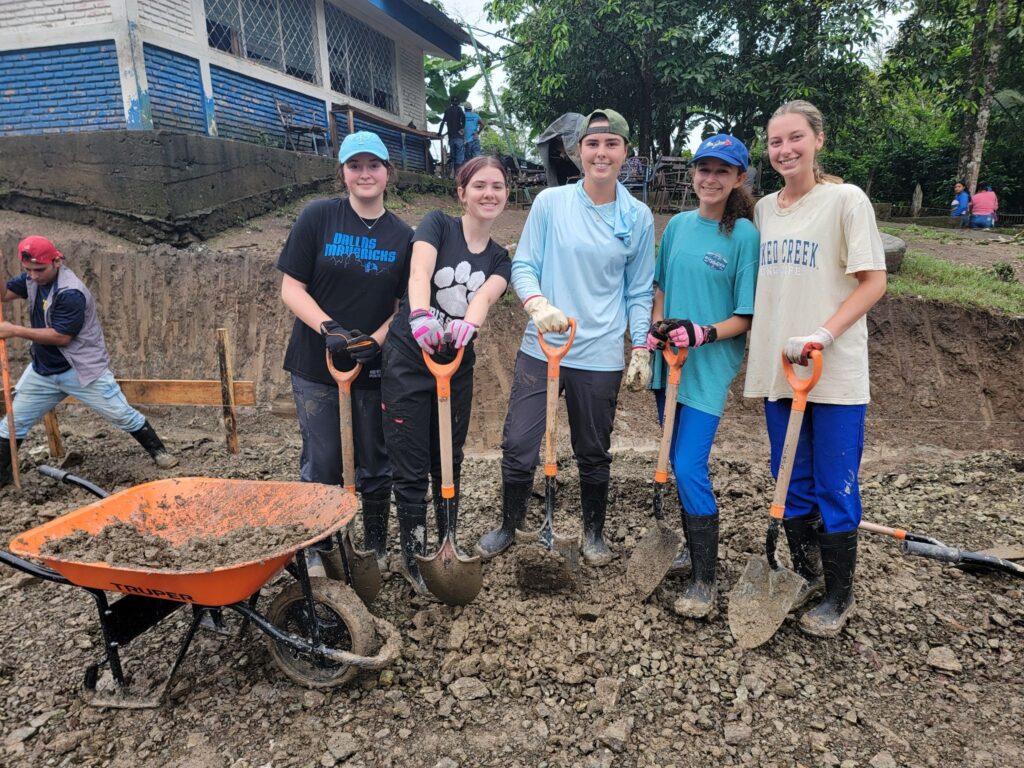 Students from Bloomington High School North at the worksite in Nicaragua in 2025.