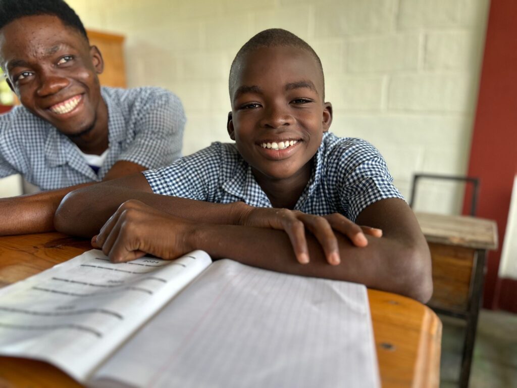 Conde students in their brand new buildOn classroom.