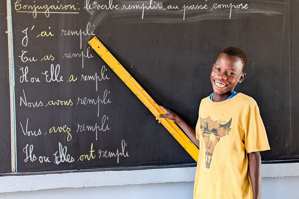 A student in a buildOn school in Tenefoule Toucouleur, Senegal.