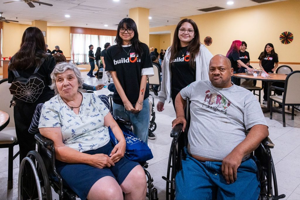 buildOn students serve with seniors at RYZE West in Chicago.