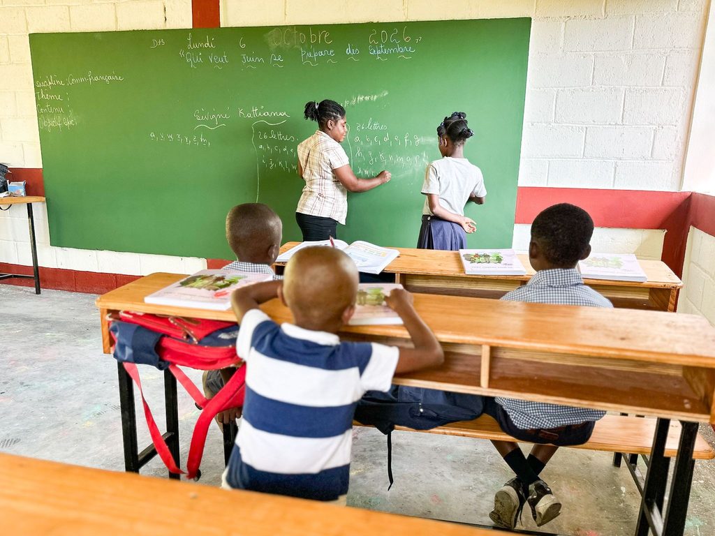 Katiana Sevingné teaches in Navarre’s new school.