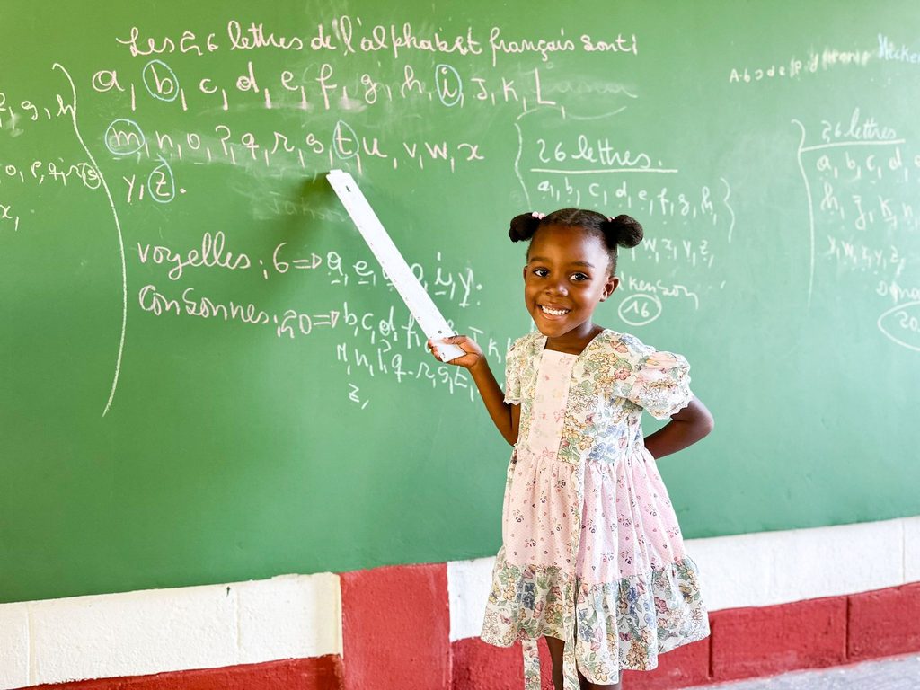 A student in Navarre’s brand new buildOn school.