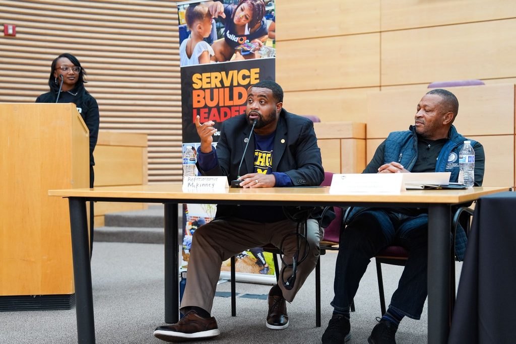 State Representatives Donavan McKinney and Tyrone Carter at buildOn’s legislator forum.
