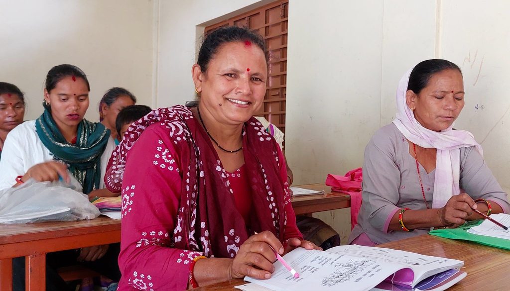 Asha in class at Shankarpur’s Adult Literacy Program.